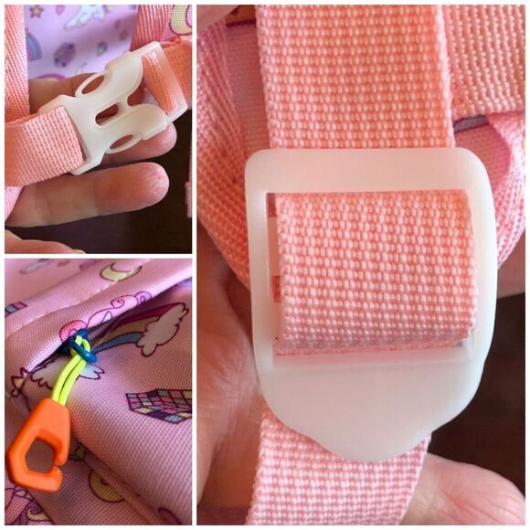 ACCMOR - NWT - Little Girls Canvas Backpack. Rainbows & Unicorns/Pink & Lavender - Picture 11 of 15